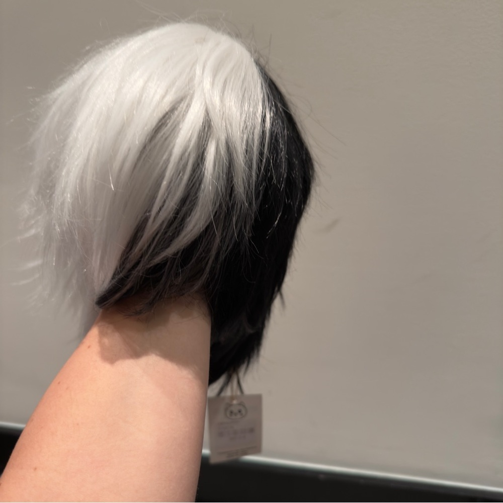 NWT - Yumeno Kyūsaku Q Bungo Stra Japanese Cosplay Wig Two Tone Black & White - Picture 7 of 14